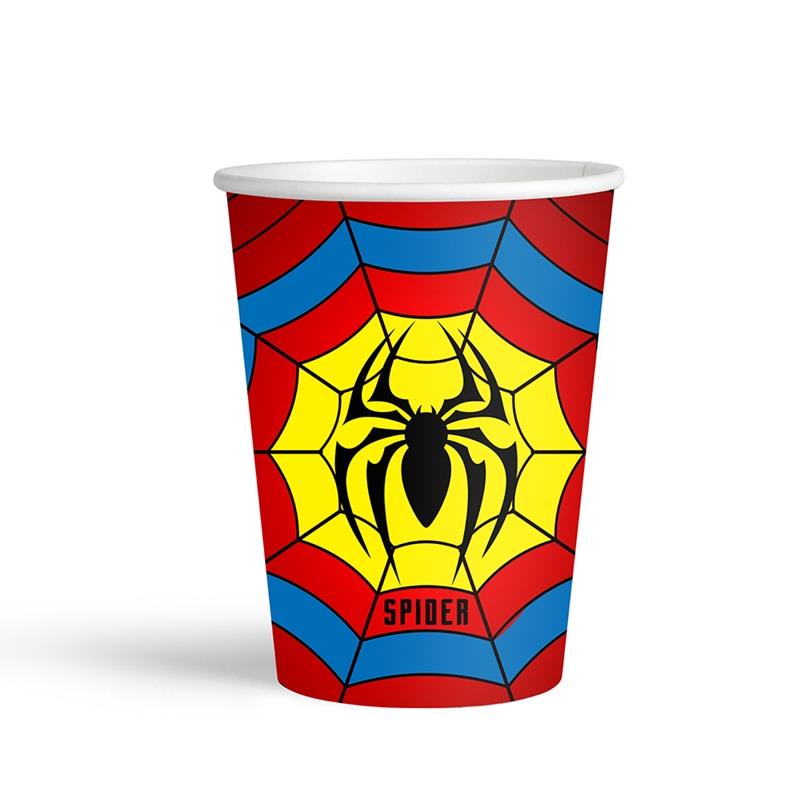 Spider Doğum Günü Karton Bardak 8 li Örümcek Karton Bardak