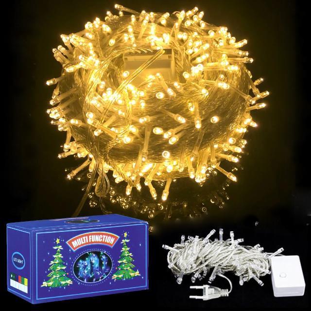 Led Işık Yılbaşı Ağacı Işığı 220V Fişli 8 Fonksiyonlu IŞIĞI SARISI Yılbaşı Ağaç Işığı