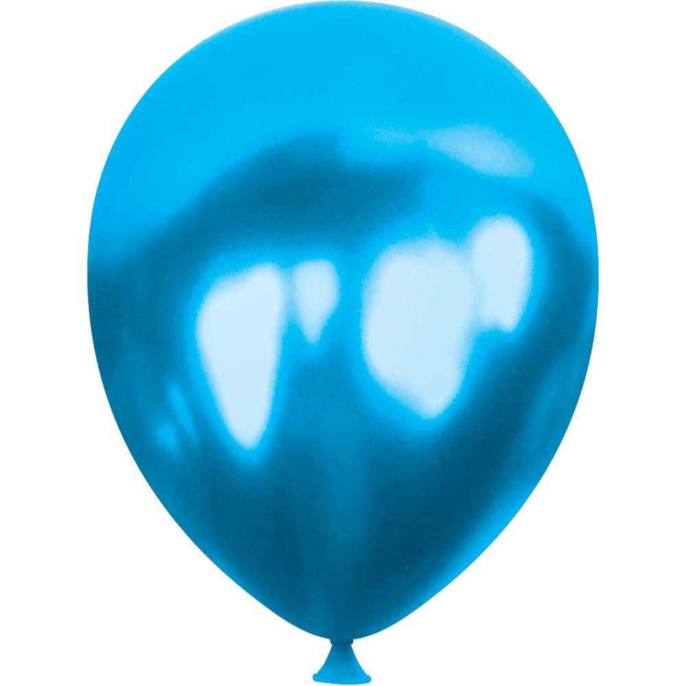 Helyuma Uyumlu Mavi Metalik Balon Mirror Balon 12 inç 5 Adet Metalik Mavi Balon 12 inch