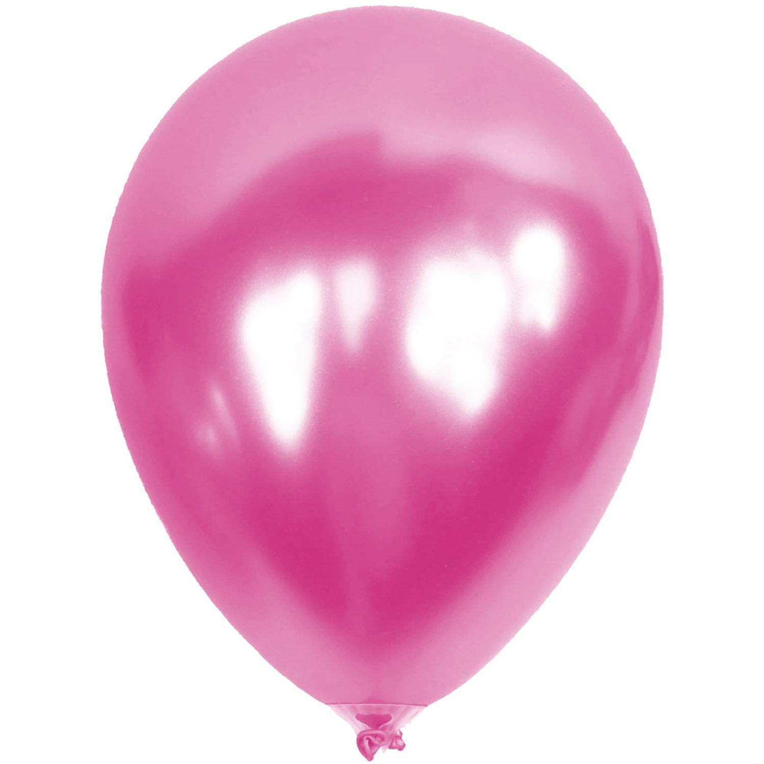 Helyuma Uyumlu Pembe Metalik Balon 12 inç 5 Adet Metalik Pembe Balon 12 inch
